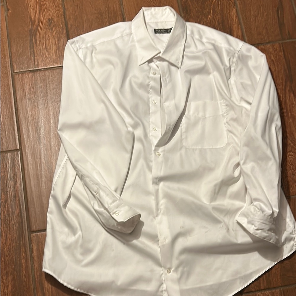 White Classic Dress Shirt with Textured Fabric